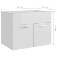 Thumbnail for Waschbeckenunterschrank Hochglanz-Weiß 60x38,5x46cm