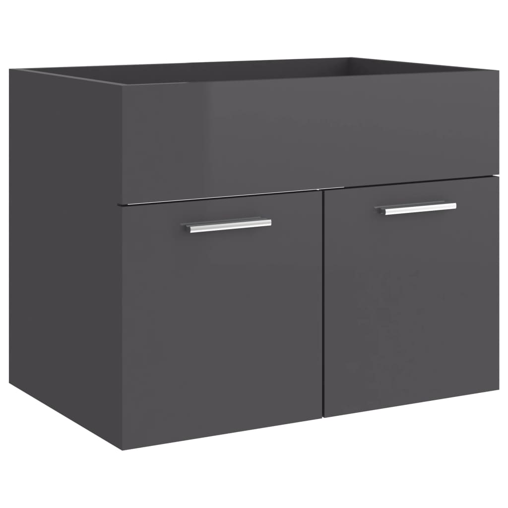 Waschbeckenunterschrank Hochglanz-Grau 60x38,5x46cm