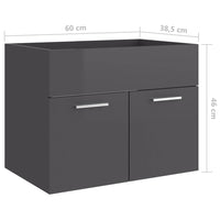 Thumbnail for Waschbeckenunterschrank Hochglanz-Grau 60x38,5x46cm
