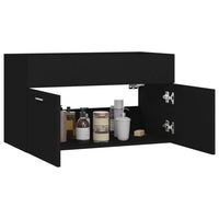 Thumbnail for Waschbeckenunterschrank Schwarz 80x38,5x46 cm Holzwerkstoff