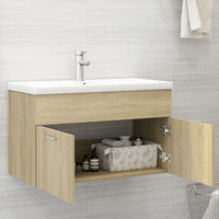 Thumbnail for Waschbeckenunterschrank Sonoma-Eiche 80x38,5x46cm Holzwerkstoff