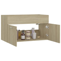 Thumbnail for Waschbeckenunterschrank Sonoma-Eiche 80x38,5x46cm Holzwerkstoff