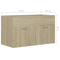 Thumbnail for Waschbeckenunterschrank Sonoma-Eiche 80x38,5x46cm Holzwerkstoff
