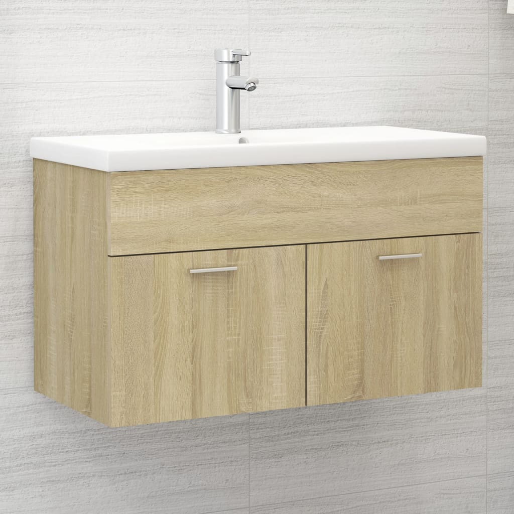 Waschbeckenunterschrank Sonoma-Eiche 80x38,5x46cm Holzwerkstoff
