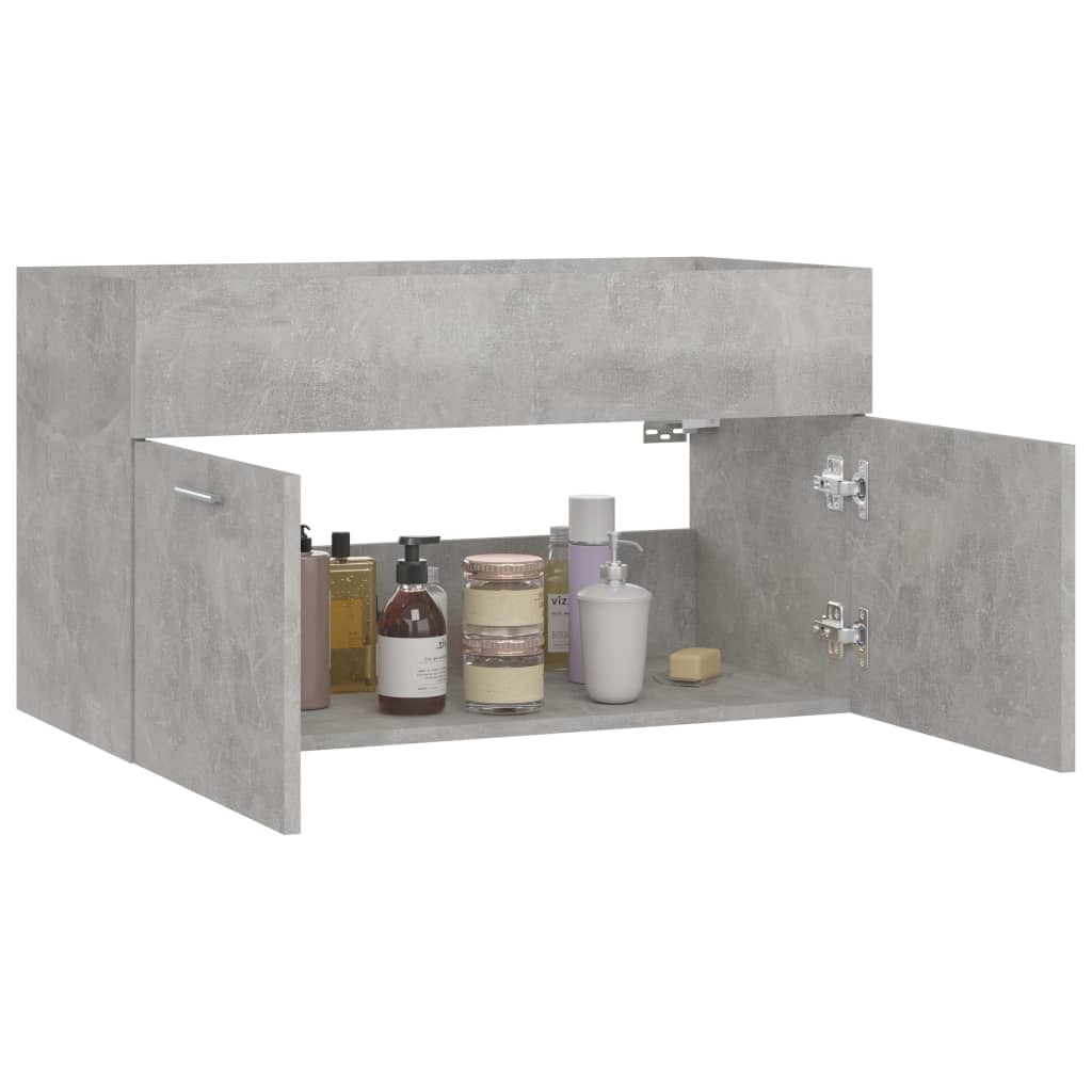 Waschbeckenunterschrank Betongrau 80x38,5x46 cm Holzwerkstoff