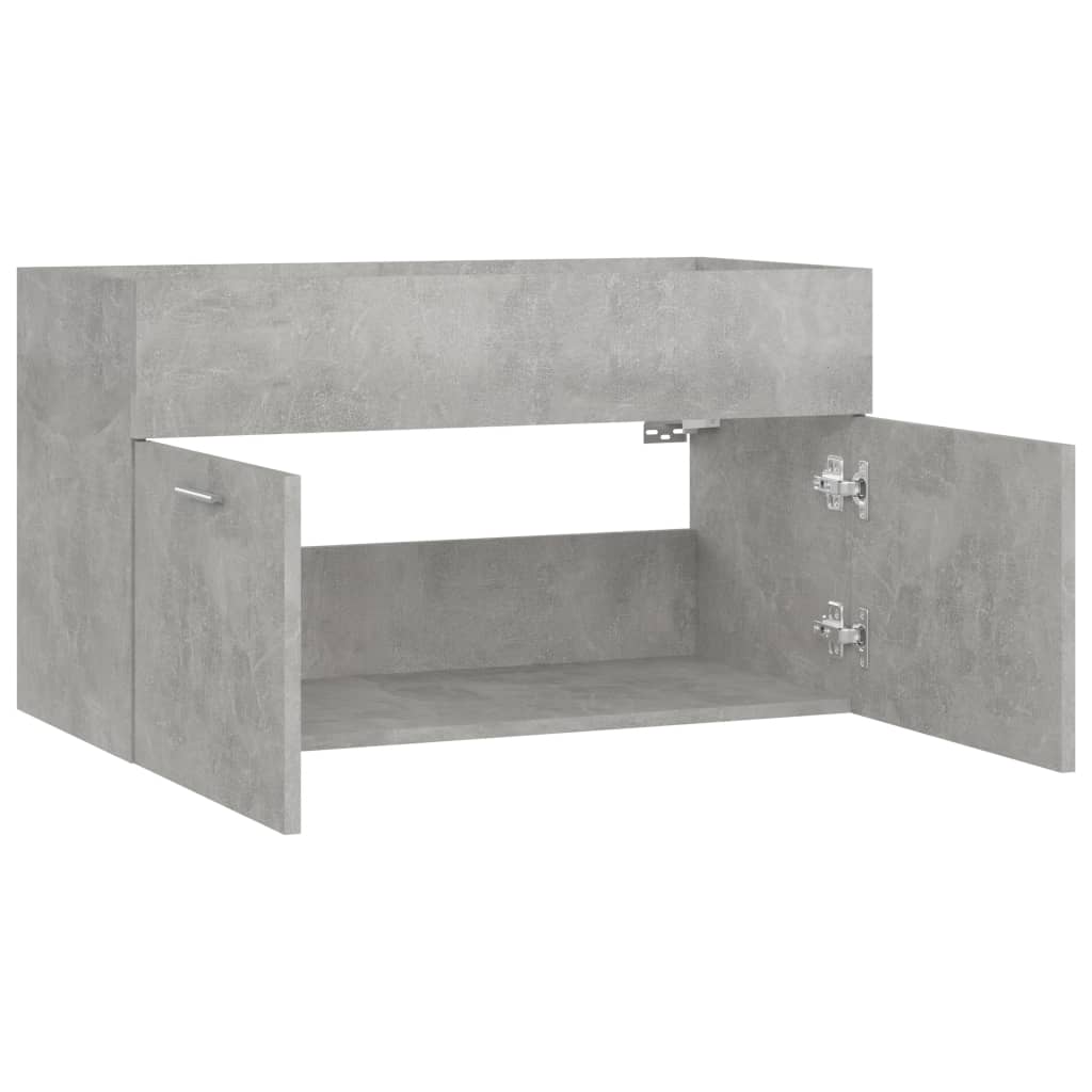 Waschbeckenunterschrank Betongrau 80x38,5x46 cm Holzwerkstoff