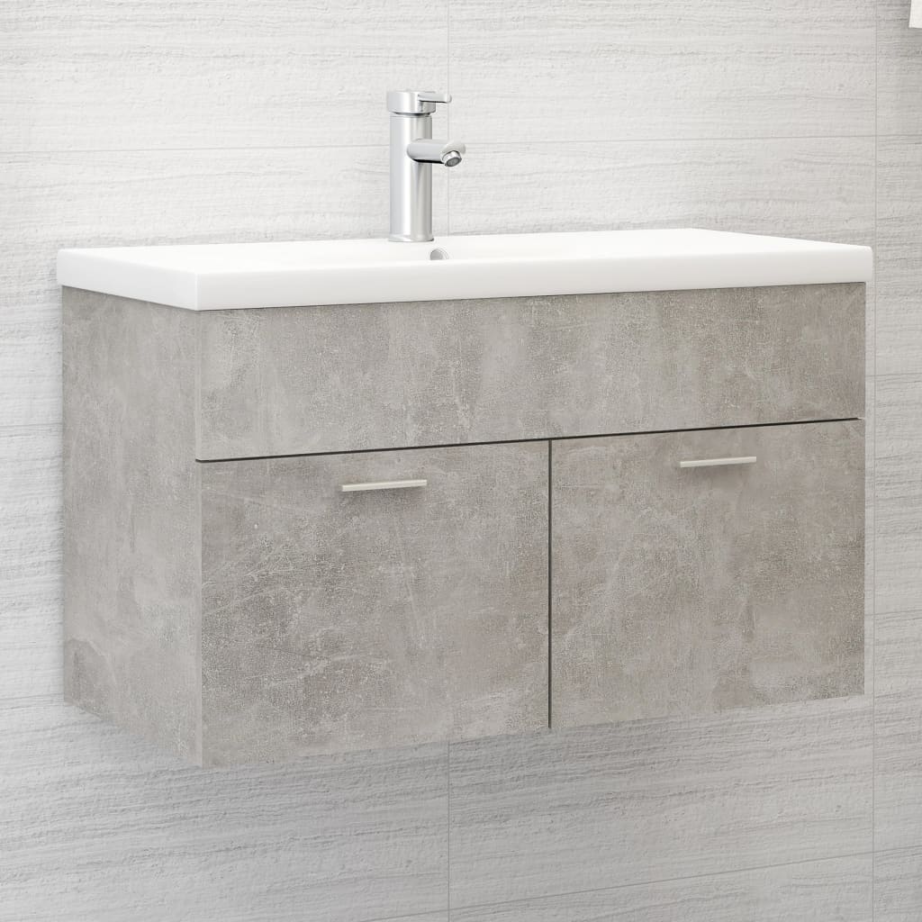 Waschbeckenunterschrank Betongrau 80x38,5x46 cm Holzwerkstoff