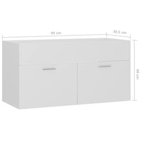 Thumbnail for Waschbeckenunterschrank Weiß 90x38,5x46 cm Holzwerkstoff