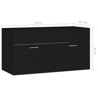 Thumbnail for Waschbeckenunterschrank Schwarz 90x38,5x46 cm Holzwerkstoff