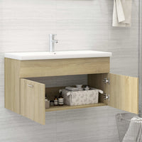 Thumbnail for Waschbeckenunterschrank Sonoma-Eiche 90x38,5x46cm Holzwerkstoff