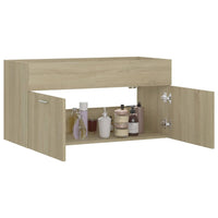 Thumbnail for Waschbeckenunterschrank Sonoma-Eiche 90x38,5x46cm Holzwerkstoff