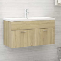 Thumbnail for Waschbeckenunterschrank Sonoma-Eiche 90x38,5x46cm Holzwerkstoff