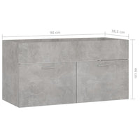 Thumbnail for Waschbeckenunterschrank Betongrau 90x38,5x46 cm Holzwerkstoff