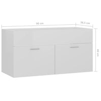 Thumbnail for Waschbeckenunterschrank Hochglanz-Weiß 90x38,5x46cm