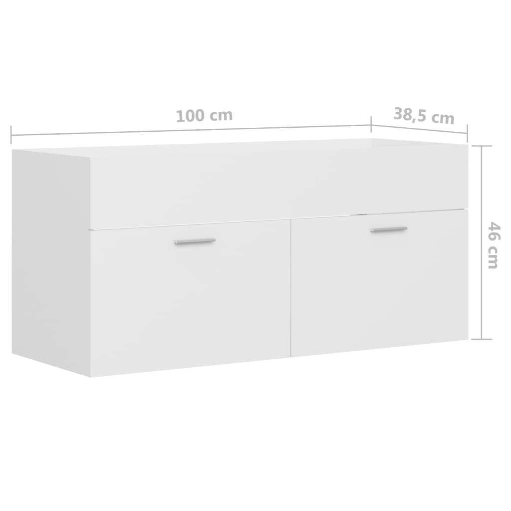 Waschbeckenunterschrank Weiß 100x38,5x46 cm Holzwerkstoff