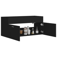 Thumbnail for Waschbeckenunterschrank Schwarz 100x38,5x46 cm Holzwerkstoff