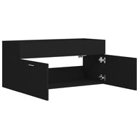 Thumbnail for Waschbeckenunterschrank Schwarz 100x38,5x46 cm Holzwerkstoff