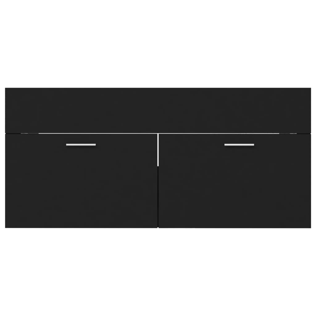 Waschbeckenunterschrank Schwarz 100x38,5x46 cm Holzwerkstoff