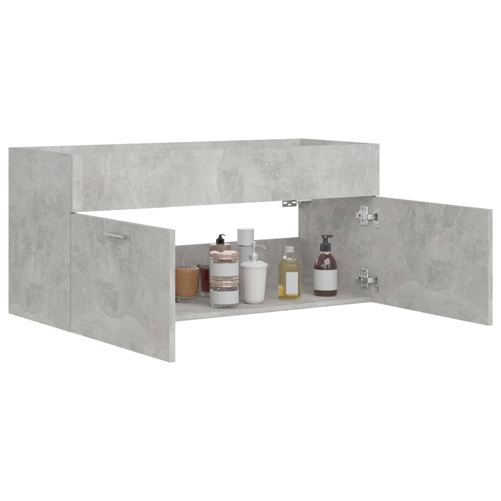 Waschbeckenunterschrank Betongrau 100x38,5x46 cm Holzwerkstoff