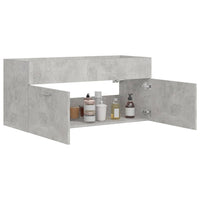 Thumbnail for Waschbeckenunterschrank Betongrau 100x38,5x46 cm Holzwerkstoff