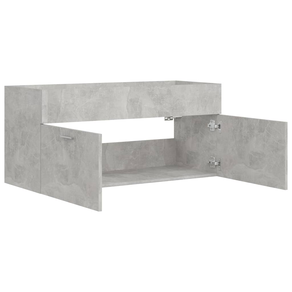 Waschbeckenunterschrank Betongrau 100x38,5x46 cm Holzwerkstoff