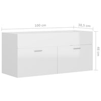 Thumbnail for Waschbeckenunterschrank Hochglanz-Weiß 100x38,5x46 cm