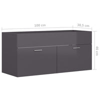Thumbnail for Waschbeckenunterschrank Hochglanz-Grau 100x38,5x46 cm
