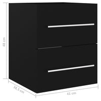 Thumbnail for Waschbeckenunterschrank Schwarz 41x38,5x48 cm Holzwerkstoff