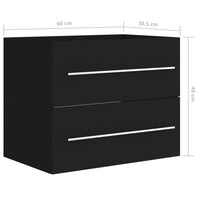 Thumbnail for Waschbeckenunterschrank Schwarz 60x38,5x48 cm Holzwerkstoff