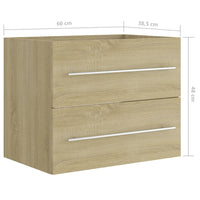 Thumbnail for Waschbeckenunterschrank Sonoma-Eiche 60x38,5x48cm Holzwerkstoff