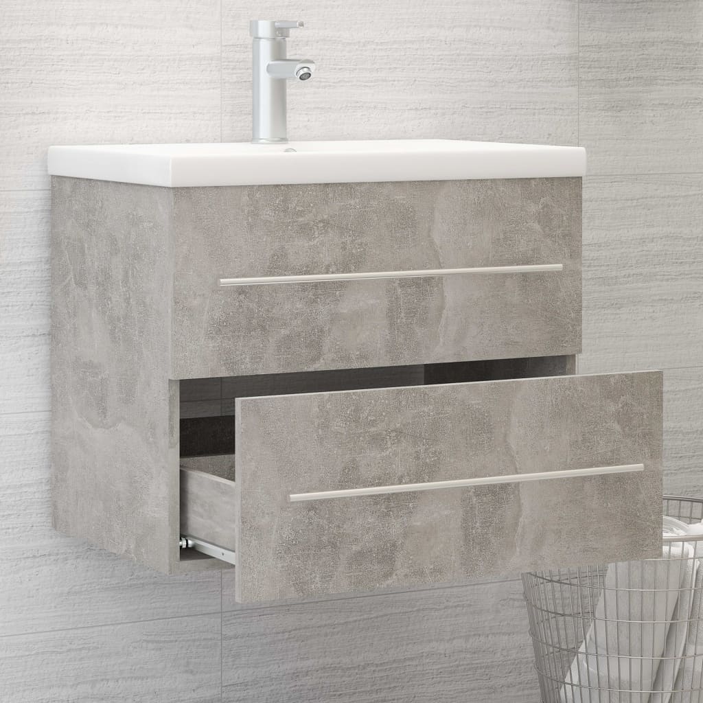 Waschbeckenunterschrank Betongrau 60x38,5x48 cm Holzwerkstoff