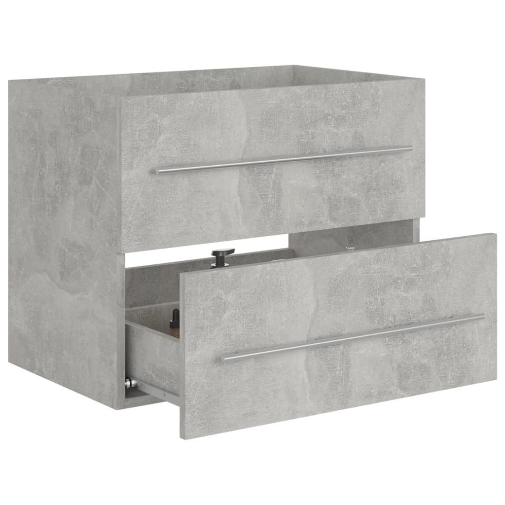 Waschbeckenunterschrank Betongrau 60x38,5x48 cm Holzwerkstoff