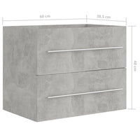 Thumbnail for Waschbeckenunterschrank Betongrau 60x38,5x48 cm Holzwerkstoff