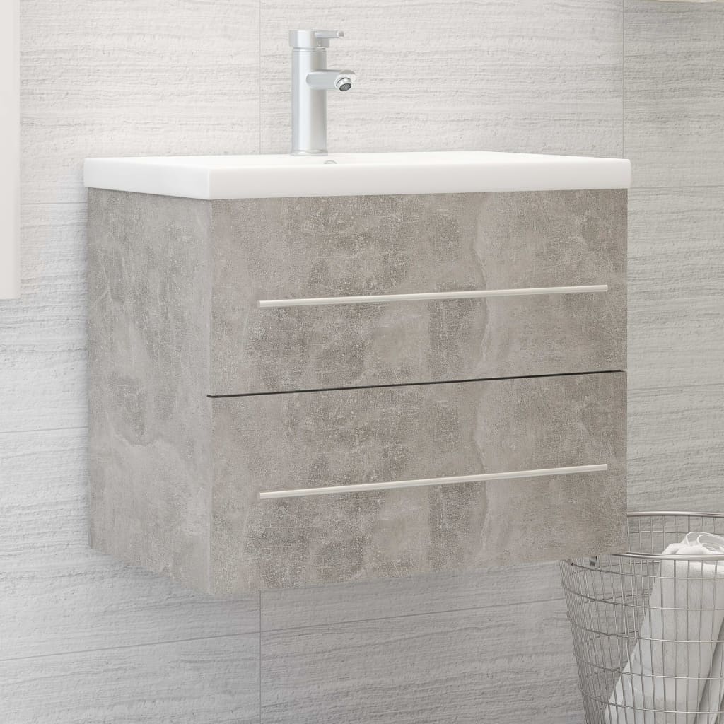 Waschbeckenunterschrank Betongrau 60x38,5x48 cm Holzwerkstoff