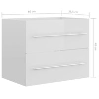 Thumbnail for Waschbeckenunterschrank Hochglanz-Weiß 60x38,5x48 cm