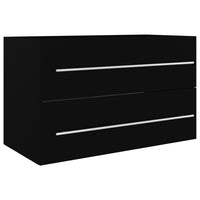 Thumbnail for Waschbeckenunterschrank Schwarz 80x38,5x48 cm Holzwerkstoff