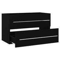 Thumbnail for Waschbeckenunterschrank Schwarz 80x38,5x48 cm Holzwerkstoff