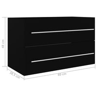Thumbnail for Waschbeckenunterschrank Schwarz 80x38,5x48 cm Holzwerkstoff