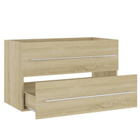 Thumbnail for Waschbeckenunterschrank Sonoma-Eiche 80x38,5x48cm Holzwerkstoff