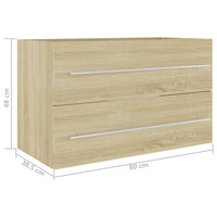 Thumbnail for Waschbeckenunterschrank Sonoma-Eiche 80x38,5x48cm Holzwerkstoff