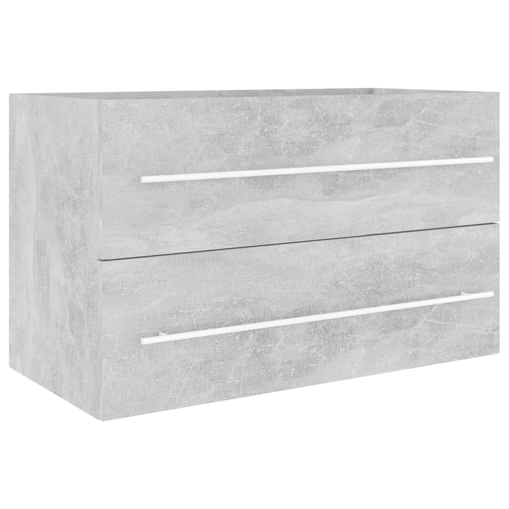 Waschbeckenunterschrank Betongrau 80x38,5x48 cm Holzwerkstoff