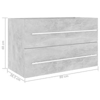 Thumbnail for Waschbeckenunterschrank Betongrau 80x38,5x48 cm Holzwerkstoff
