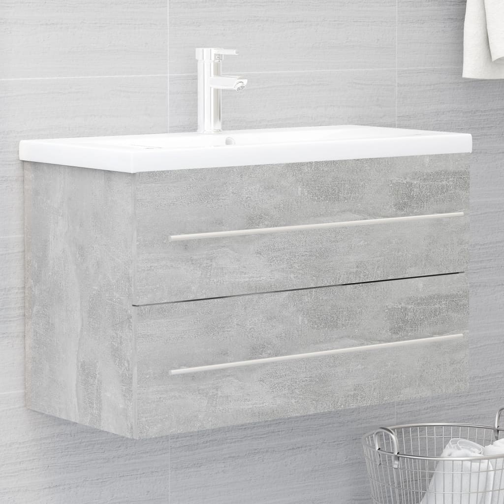 Waschbeckenunterschrank Betongrau 80x38,5x48 cm Holzwerkstoff