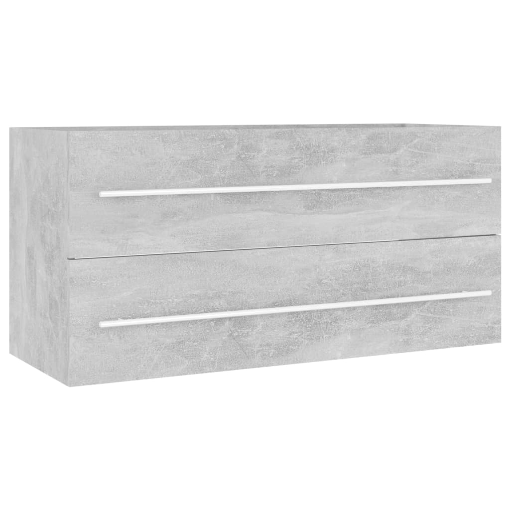 Waschbeckenunterschrank Betongrau 100x38,5x48 cm Holzwerkstoff