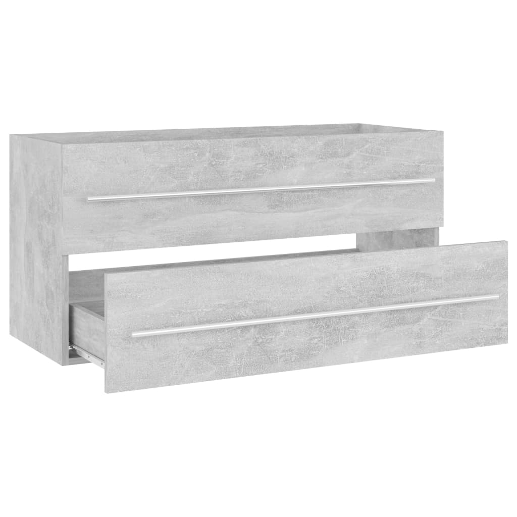 Waschbeckenunterschrank Betongrau 100x38,5x48 cm Holzwerkstoff