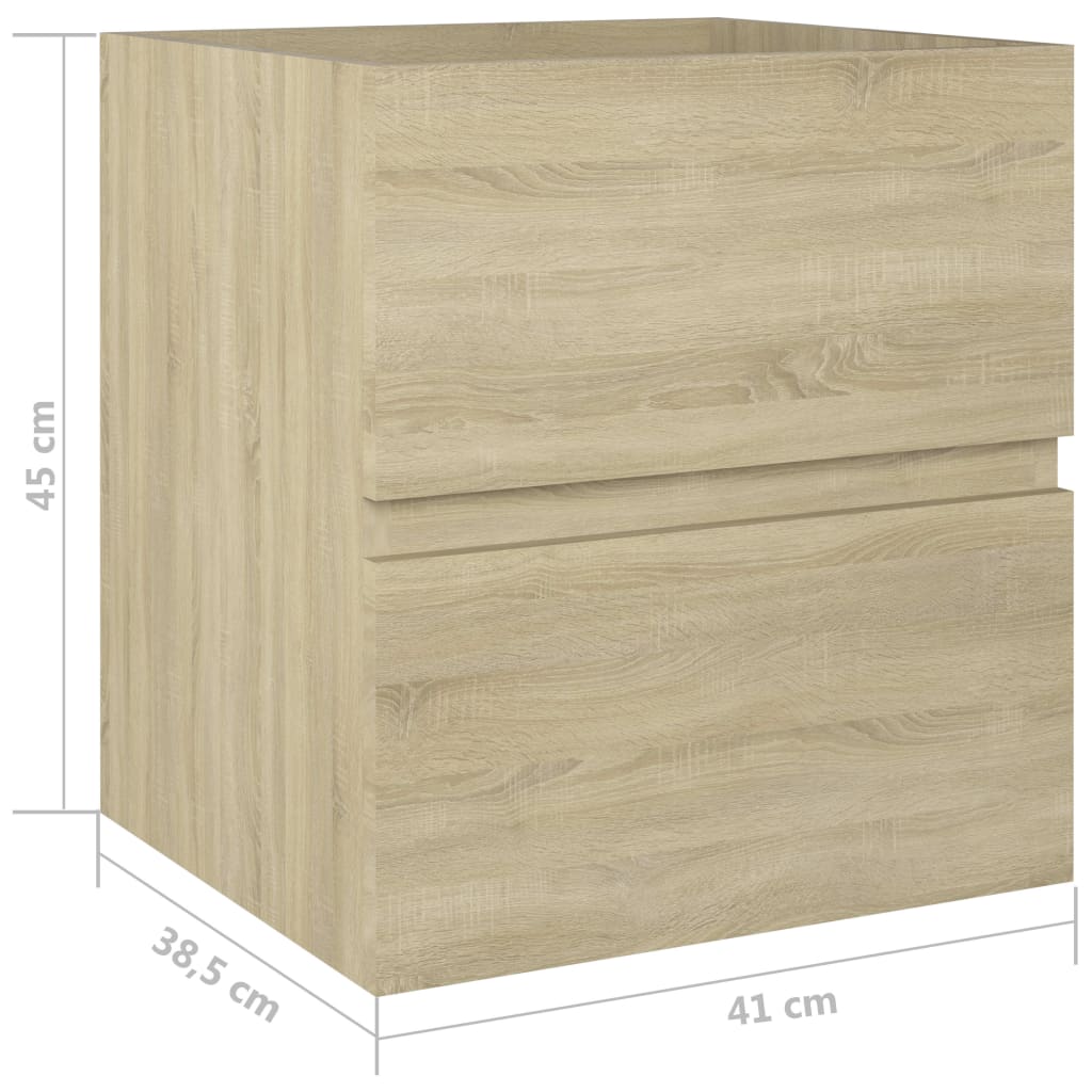Waschbeckenunterschrank Sonoma-Eiche 41x38,5x45 cm Spanplatte