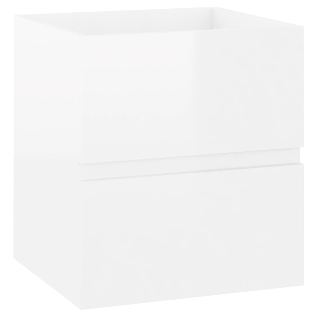 Waschbeckenunterschrank Hochglanz-Weiß 41x38,5x45 cm Spanplatte