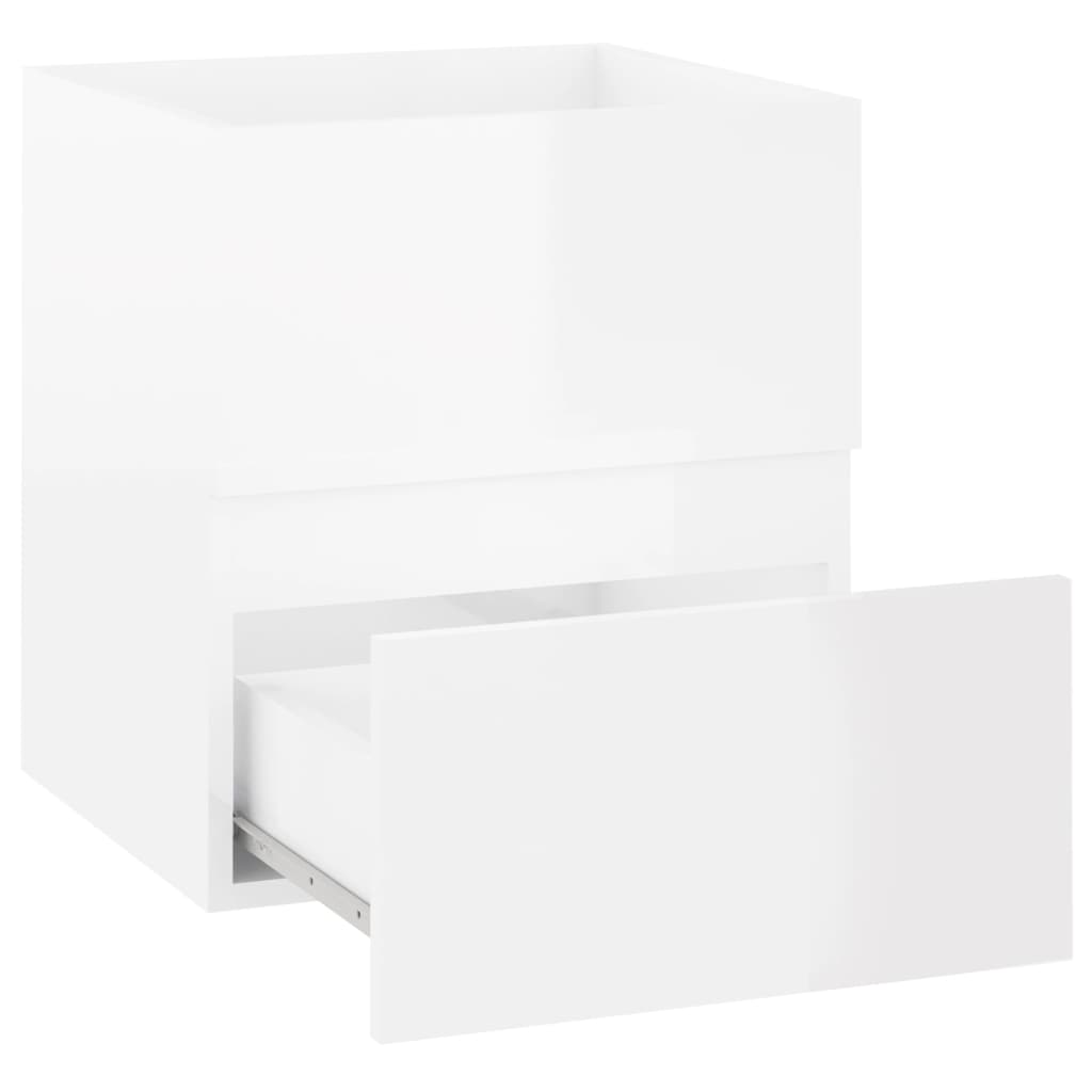 Waschbeckenunterschrank Hochglanz-Weiß 41x38,5x45 cm Spanplatte