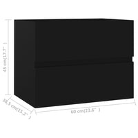 Thumbnail for Waschbeckenunterschrank Schwarz 60x38,5x45 cm Holzwerkstoff