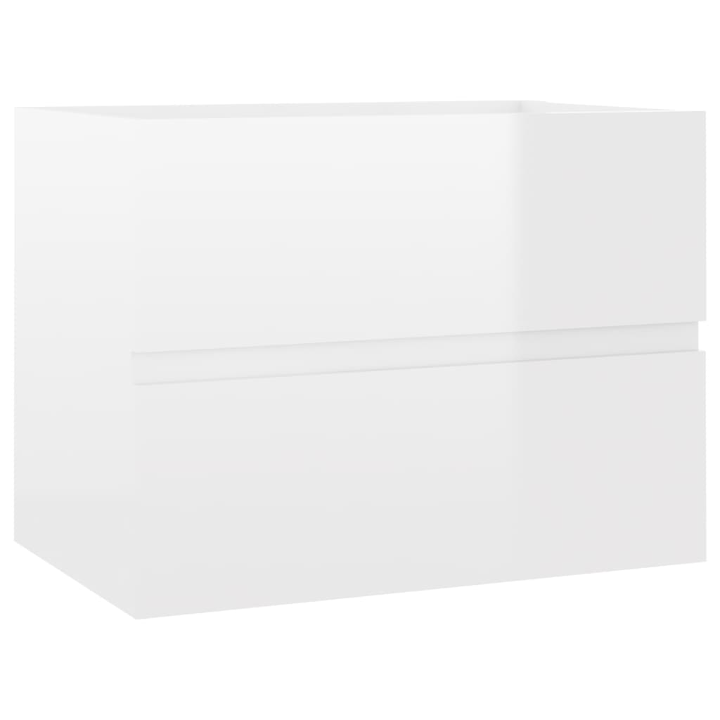 Waschbeckenunterschrank Hochglanz-Weiß 60x38,5x45 cm Spanplatte